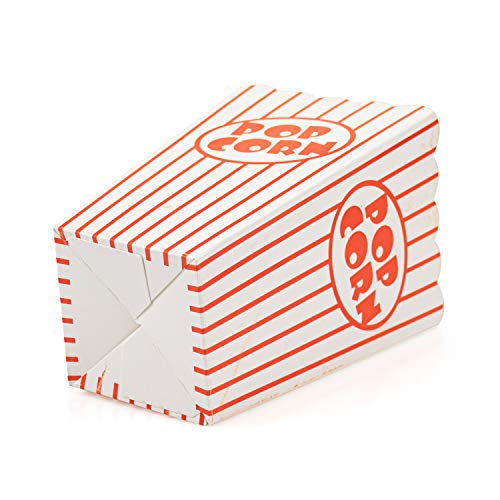 Tebery 48 Pcs Cine pequeñas Cajas de Palomitas de maíz – Papel Cajas de Palomitas de Rayas Rojo y Blanco miden: 16 x 10 x 7 cm
