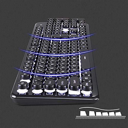 Teclado Teclado Ordinaria del ratón del ordenador teclado teclado for juegos de carga inalámbrica de juego que brilla ratón del teclado configurado Diseño ultrafino ligero ultra-delgado teclado sin hi