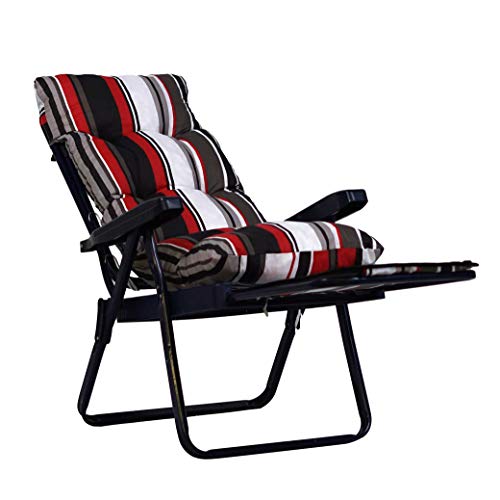 Tecnowell - Cojín muy acolchado para tumbona con carro - Ideal para exteriores e interiores - Apto para los tumbonas extraíbles - 100% fabricado en Italia - Color: rayado rojo, blanco y negro