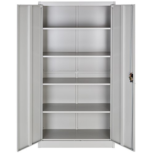 TecTake Armario archivador de Oficina metálico con 2 Puertas bloqueable e estantes - Varias tamaños - (180x90x40 cm | no. 402483)