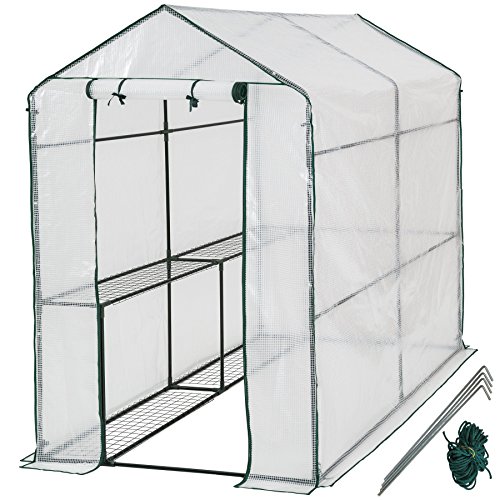 TecTake Invernadero de jardín vivero casero Plantas Cultivos - Varios Modelos - (186x120x190cm | No. 401861)