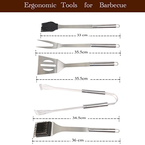 TEENO Utensilios Barbacoa, Barbacoa Parrilla Herramientas Acero Inoxidable Kit Barbacoa