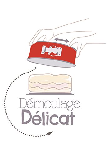Tefal Delibake Molde Desmontable Redondo 23 cm, 18/10 Steel, Rojo