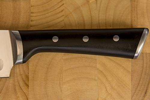 Tefal Ingenio Ice Cuchillo para pan, acero cepillado, cuchillo de una sola pieza, mango remachado, negro, 20 cm