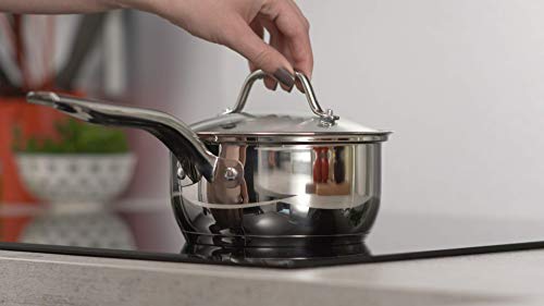 Tefal Intuition A702SC85 - Set de Cazo 16 cm, Cacerola 20/24 cm, Olla 28 cm con Tapa, Acero Inoxidable, Marcas de Medición, Tapas de Cristal, Aptas para del Horno, Todo Tipo de Fuegos