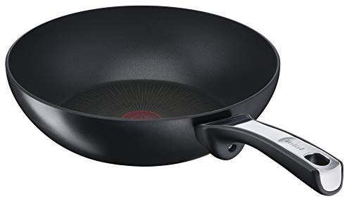 Tefal Unlimited On Wok 28 cm con revestimiento ultra resistente, thermo-signal, apta para gas, vitrocerámica, eléctricas e inducción, apto para horno hasta 175º, forma profunda