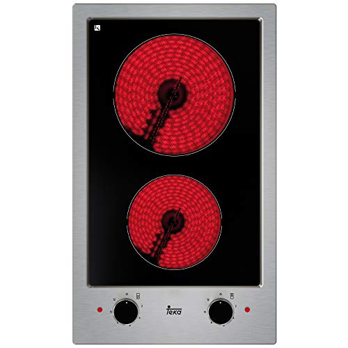 Teka EFX 30.1 2H Placa (Integrado, Cerámico, Vidrio y cerámica, Negro, Acero inoxidable, 1200 W, Alrededor)