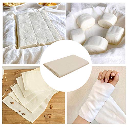 Tela Colador, Bolsa de Muselina de Algodón de Filtro de Leche Bolsa de Alimentos Bolsa de Estopilla para Yogur Café Té Zumo Vino