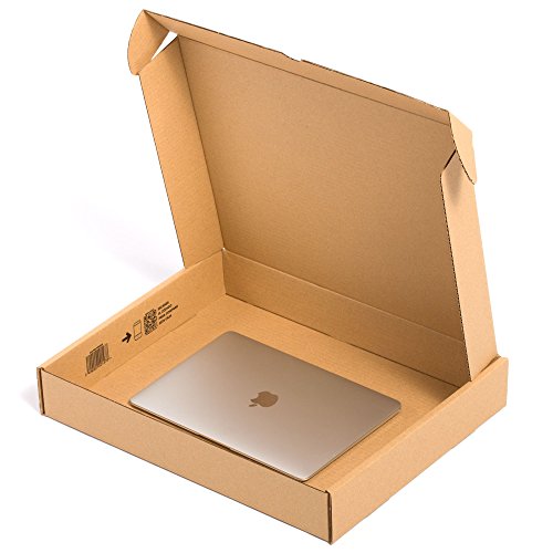 TeleCajas® | (25x) Caja de Cartón Postales Kraft | Cajas Automontables con Tapa para Almacenaje | Medidas: 45x35x07 cms ~ Portátil | Lote de 25 uds