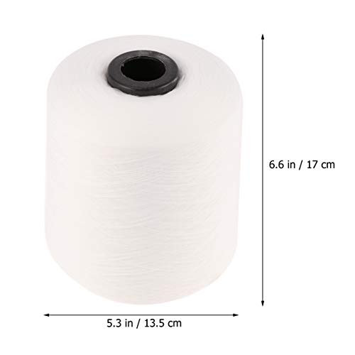 TENDYCOCO 2 Rollos Dacron Hilos de Coser Hilos de Máquina de Bordar Hilos de Máquina de Coser Carretes 150D para Acolchado Cortinas Blanco