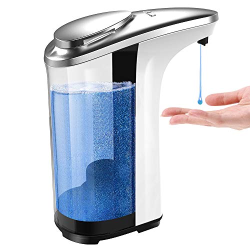 Tesoky Dispensador de Jabón Automático, Dispensador Gel Hidroalcoholico sin Contacto de 500 Ml con Sensor Infrarrojo, Dispensador Jabon Cocina, se Aplica al Baño, Cocina, Hotel