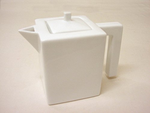 TETERA CAFETERA CUADRADA 400ML TAPA CUADRADA PORCELANA BLANCO