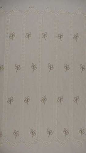 TEXTIL ITANA Visillo HOLANDES Cortina Cafe Guipure Flor Bordada EN Dos Tonos Todas Las Medidas DE Ancho Listo para Colgar Palas DE 10,5 CM (Alto 121 CM)