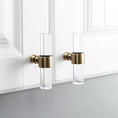TGBN Armario de acrílico Moderno Tiradores Tirador de Puerta Tirador Armario Armario de Cocina Tirador Tiradores Herrajes Muebles, Pulido de Seda-L, 160 mm