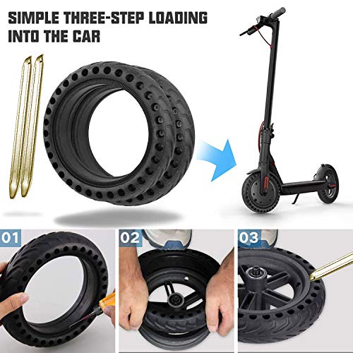 Th-some Xiaomi M365 Repuesto Neumático Rueda - Neumático Eléctrico de la Vespa 2 Pcs, Rueda Antideslizante Scooter Eléctrico Xiaomi M365 Neumático de 8,5 Pulgadas con 2 Palanca de llanta