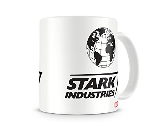 The Avengers Jarra Stark Industries Logo Oficial nuevo Blanco 11 fl oz Ceramic
