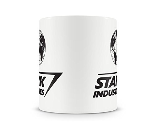 The Avengers Jarra Stark Industries Logo Oficial nuevo Blanco 11 fl oz Ceramic