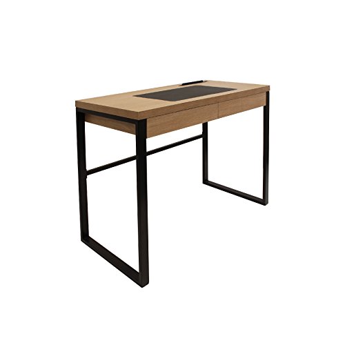 THE HOME DECO FACTORY hd3722 Escritorio en y Metal + Metal Madera 110 X 110 X 16 cm