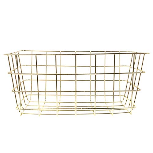 THE HOME DECO FACTORY ka2798 Cesta de almacenaje, Metal, Dorado, Talla nica