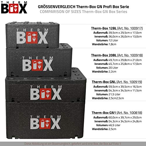 Therm Box – Recipiente térmico grande GN 1/1 46 litros, aislante, caja térmica de poliestireno, interior: 54 x 34,5 x 24 cm