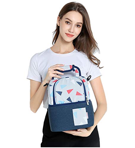 ThreeH Bebé Biberones Bolsas térmicas Bolso Isotérmica para Biberón Leche Materna Almuerzo Mochila de Calentamiento BD07 Azul oscuro