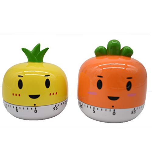 Tianher Temporizador de Cocina Dibujos Animados de Frutas Vegetales diseño Forma 55 Minutos Hornear Reloj Juguetes para Contadores mecánicos de niños Decoracion de Escritorio