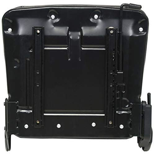 Tidyard Asiento de Tractor y Máquina Elevadora Asiento Silla Respaldo Ajustable de Estructura de Acero y Tapicería de PVC 48 x 48 x 50 cm Negro