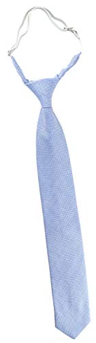 TigerTie Pique - Corbata infantil con goma elástica azul claro, blanco Talla única