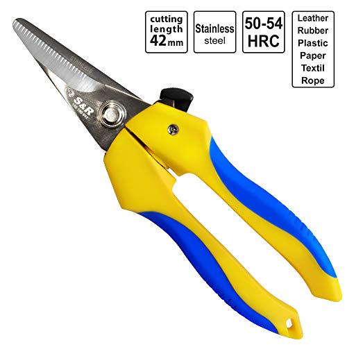 Tijeras de Acero Inox S&R. Para Cocina, Costura, Bricolaje Universales y Multiuso Recta 19 cm