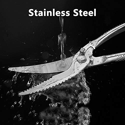 Tijeras de Cocina Acero Inoxidable,Tijeras Trinchar para Pollo Pescado Carne,Tijeras de Aves Profesionales Cizalla para Cortar Huesos,Kitchen Scissors Poultry Shears Resistentes Metal,Resorte Cargado
