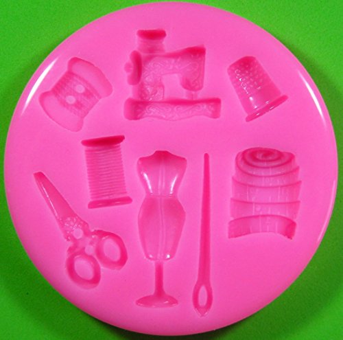 Tijeras de costura Maniquí Día de madres Molde de silicona para la torta de Decoración Pastel de Cupcake Toppers Glaseado Sugarcraft Tool por Fairie Blessings