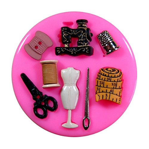 Tijeras de costura Maniquí Día de madres Molde de silicona para la torta de Decoración Pastel de Cupcake Toppers Glaseado Sugarcraft Tool por Fairie Blessings