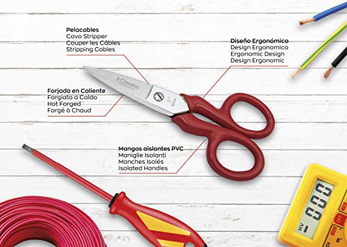 Tijeras electricista profesional pela cables herramientas telefonista profesionales electricistas Tijera con mango aislante acero de carbono acabada en niquel