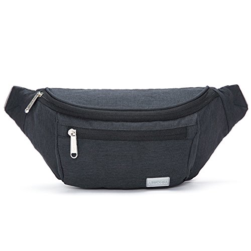 TINYAT Riñonera Cinturón Riñonera Viaje Running Outdoor Sport Fanny Pack para Mujeres Hombres, (Negro / 206)