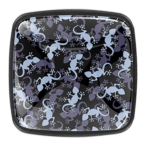 Tirador de puerta transparente para cajón, cajón, armario, 4 unidades, color negro salamandra