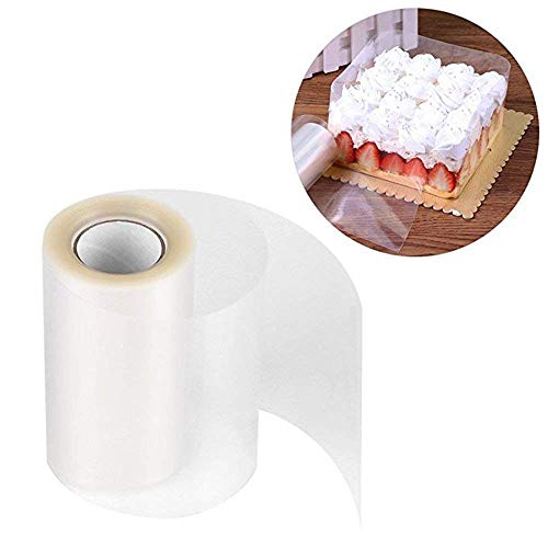 Tiras de Acetato Transparentes,Bake Transparente una Torta Alrededor del Borde de la Cinta de la Herida (8 cm*10 m),Una Herramienta para Hornear para el Borde Duro Transparente del Pastel.