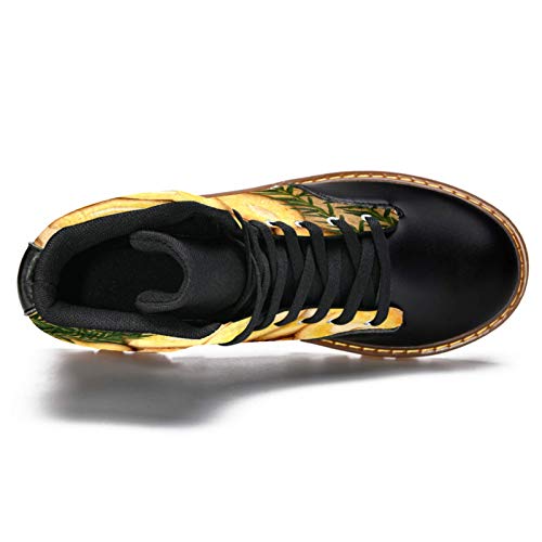 TIZORAX Botas de invierno para mujer mantequilla galletas imprime alta parte superior con cordones clásicos zapatos escolares de lona, color Multicolor, talla 40.5 EU