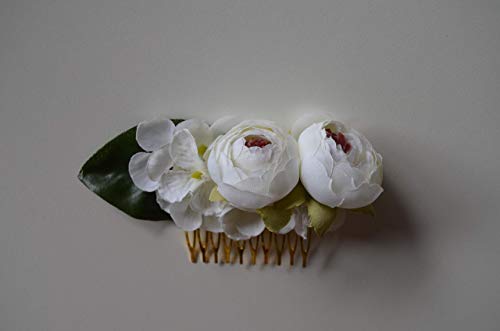 Tocado blanco peonias