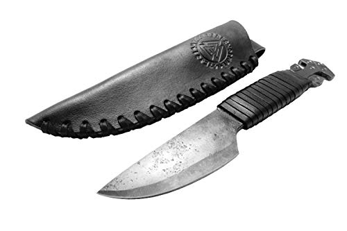 Toferner 2 - Cuchillo de Acero Thor - Forjado a Mano y Aspecto Vintage - Hoja Puntiaguda Ultra Afilada - Elegante diseño Antiguo - Incluye Estuche de Cuero auténtico