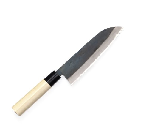 Tojiro Cuchillo Japones - Cuchillos de Cocina Profesionales - Acero Shirogami - Cuchillo Chef para Carne Pescado y Verduras - Cuchillo Cebollero Profesional - Santoku Para Sushi y Sashimi - 16,5 cm F-698
