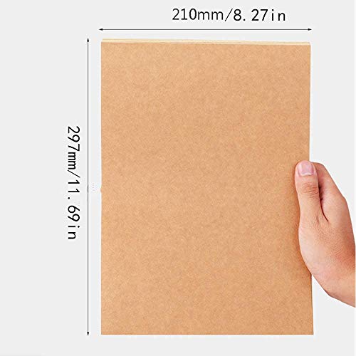 TOKERD 100 hojas Papel de Pegatinas A4 para Impresión Etiquetas adhesivas A4 Sticker Papers Kraft Papel de Etiqueta para impresoras láser, impresoras de inyección de tinta y copiadoras