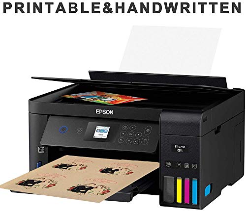 TOKERD 100 hojas Papel de Pegatinas A4 para Impresión Etiquetas adhesivas A4 Sticker Papers Kraft Papel de Etiqueta para impresoras láser, impresoras de inyección de tinta y copiadoras