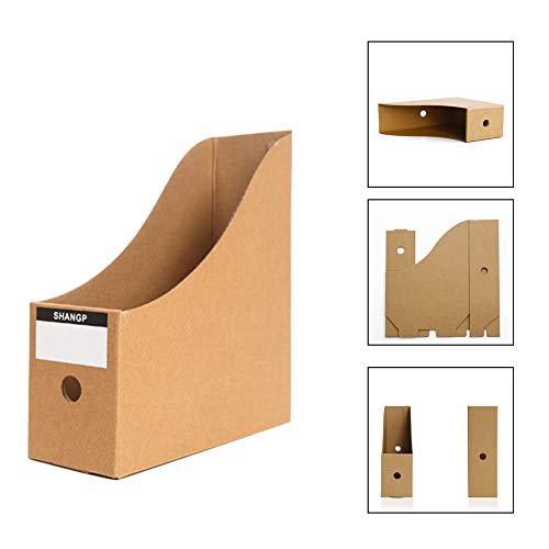 TONGXU 5PCS Caja de Almacenamiento de Escritorio de Papel de Oficina con Etiquetas Organizador de Papel Soporte de Documentos Almacenamiento de Archivos Periódicos Revistas en Casa 26x9x27cm