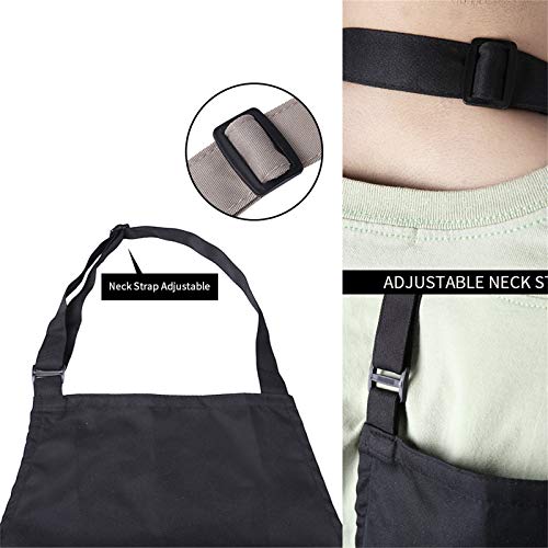 Tonsooze Delantal de Cocina Impermeablesm, Delantales de Cocinero Ajustables con 2 Bolsillo para Jardinería Restaurante Barbacoa Cocinar Hornear, 2 Piezas
