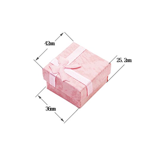 TOPBATHY 24 cajas de regalo de joyería de papel para anillos, pendientes, pulseras, collares y cajas de regalo (rosa)
