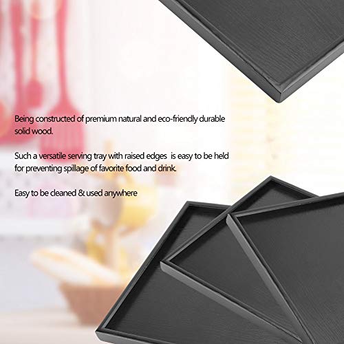 TOPINCN Bandeja de Servir de Madera Maciza Forma Rectangular Té Café Bebidas Plato Snack Comida Comidas Desayuno Restaurante Bandeja Comedor Vajilla(36 * 27)
