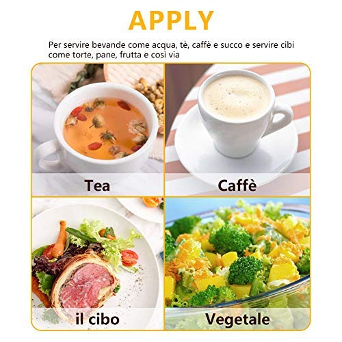 TOPINCN Bandeja de Servir de Madera Maciza Forma Rectangular Té Café Bebidas Plato Snack Comida Comidas Desayuno Restaurante Bandeja Comedor Vajilla(30 * 24)