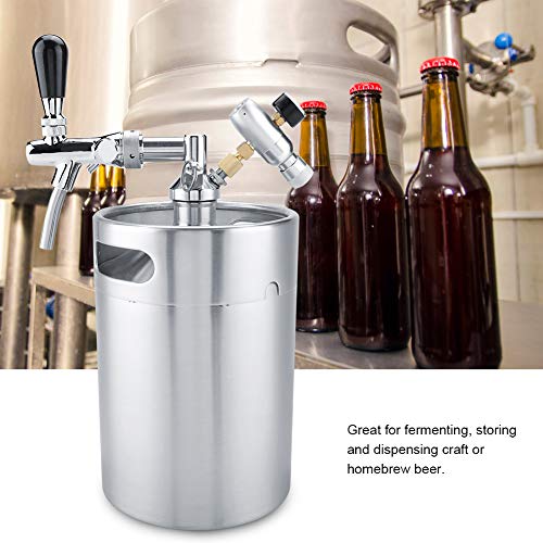 TOPINCN - Juego de dispensador de Cerveza portátil de Acero Inoxidable con Grifo y Sistema de Cerveza para Fiestas, 5 l