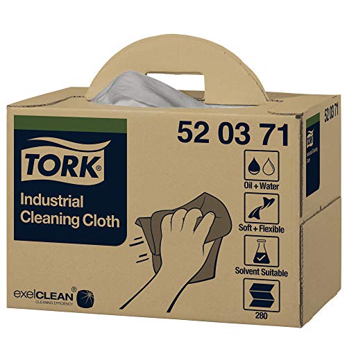 Tork 520371 - Pack de 280 paños de limpieza industrial, 1 capa, color gris