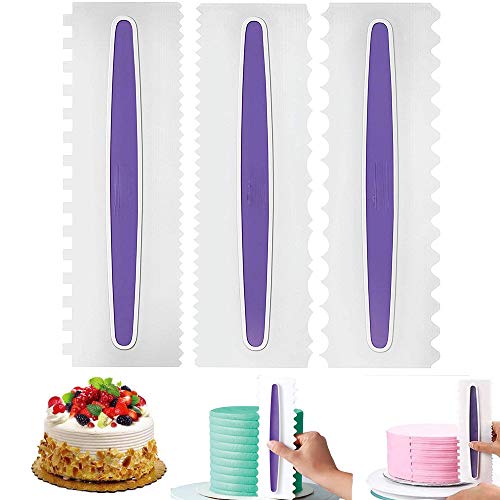 Torta Suave Rascador Hielo Peine Hojaldre Pastelería Crema De Espátula Espátulas De Plástico Pulidor De Tres Piezas Decoración Borde Herramienta Bricolaje Mousse Crema Espátulas Sugarcraft